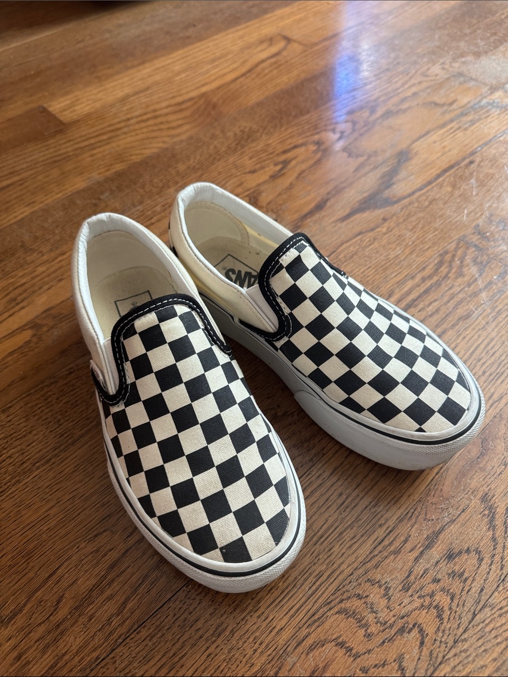 Vans Classic Slip-On Stackform Checkerboard Skate Shoe - Black / White